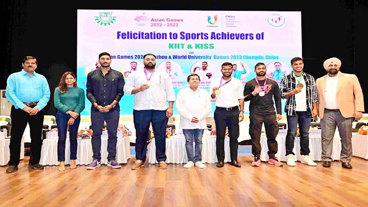KIIT-KISS honored medal winners of Asian Games and World University Games 2023