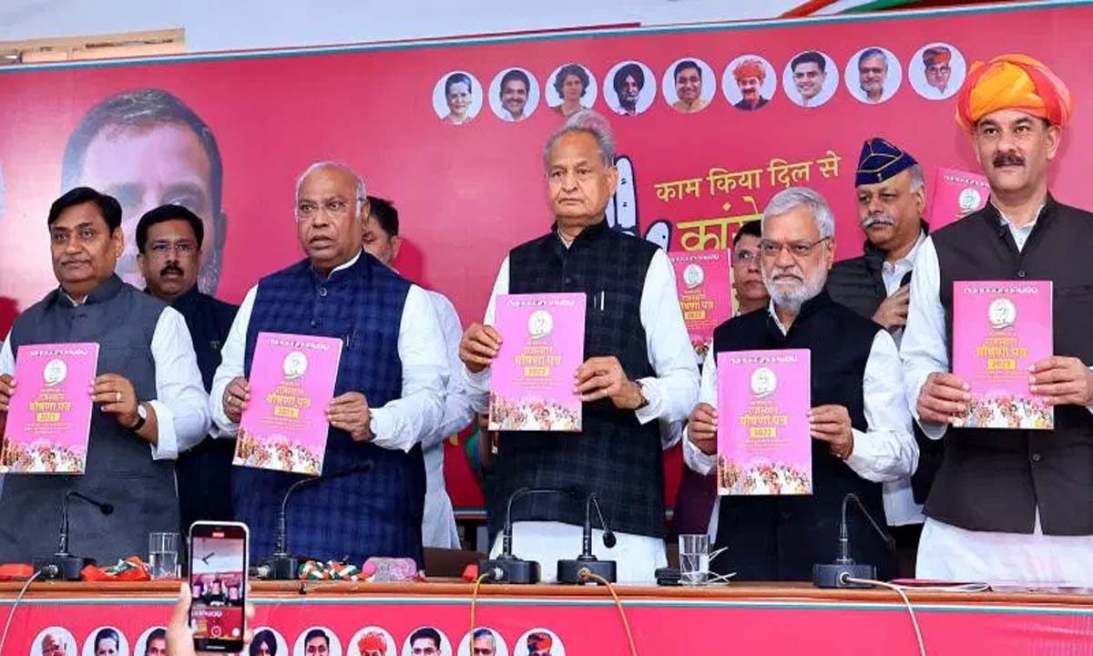 Congress releases manifesto for Rajasthan elections, promises caste survey