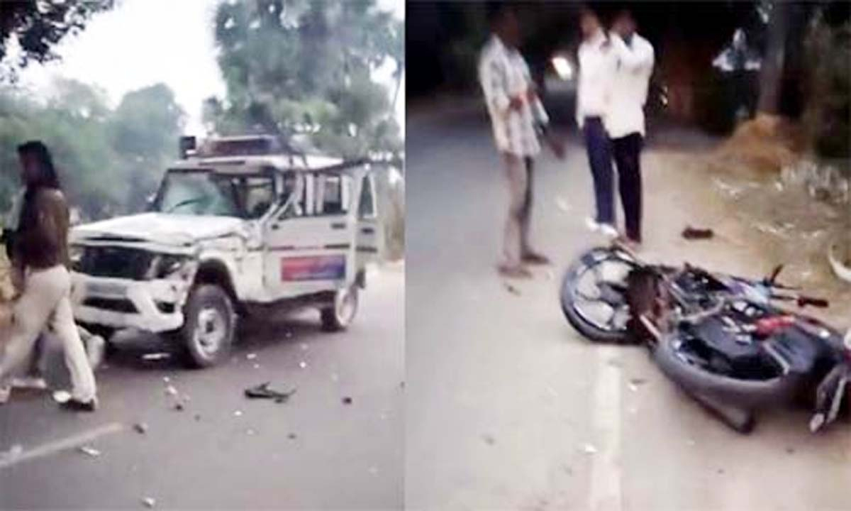 Police jeep crushes a youth riding a bike, three killed