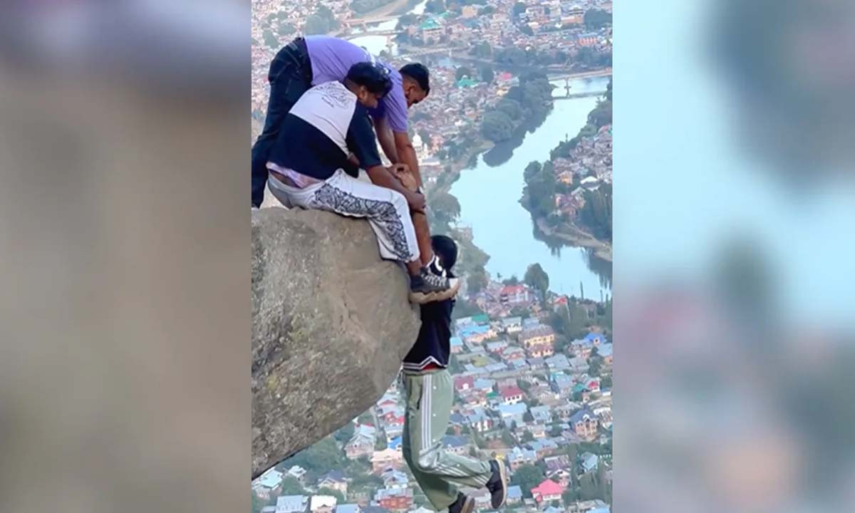 Friend had to hang himself from a rock jokingly, watch video