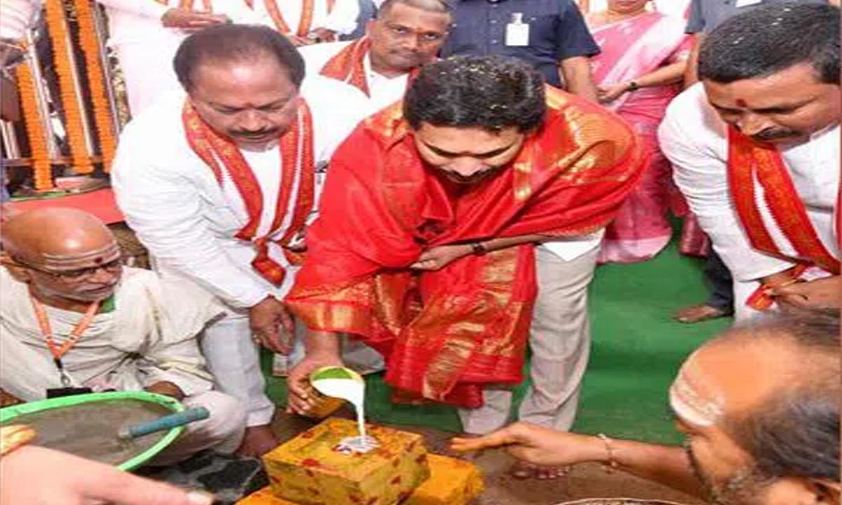 YS Jagan lays the foundation stone of development works worth Rs 216 crore in Durga temple