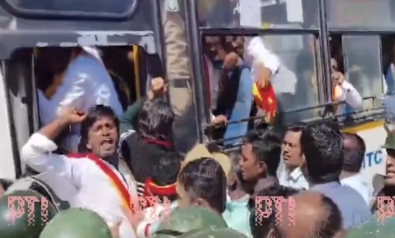 Karnataka: Violent protests demanding 60% Kannada implementation in businesses