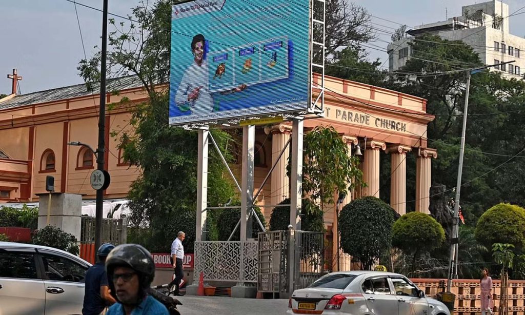 Despite the ban, big LED boards started appearing