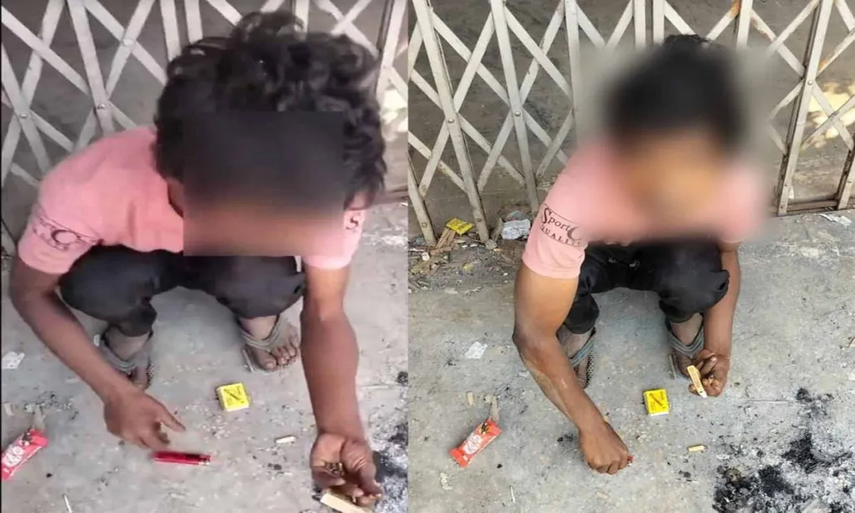 Minors are smoking ganja in Raipur's Karbala Para, watch video