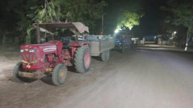 Tractor and highway seized, caught transporting illegal minerals
