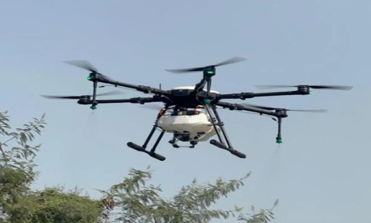 Spraying of nano urea from drone