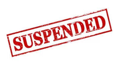 Suspension action on Tehsildar in-charge, departmental inquiry conducted