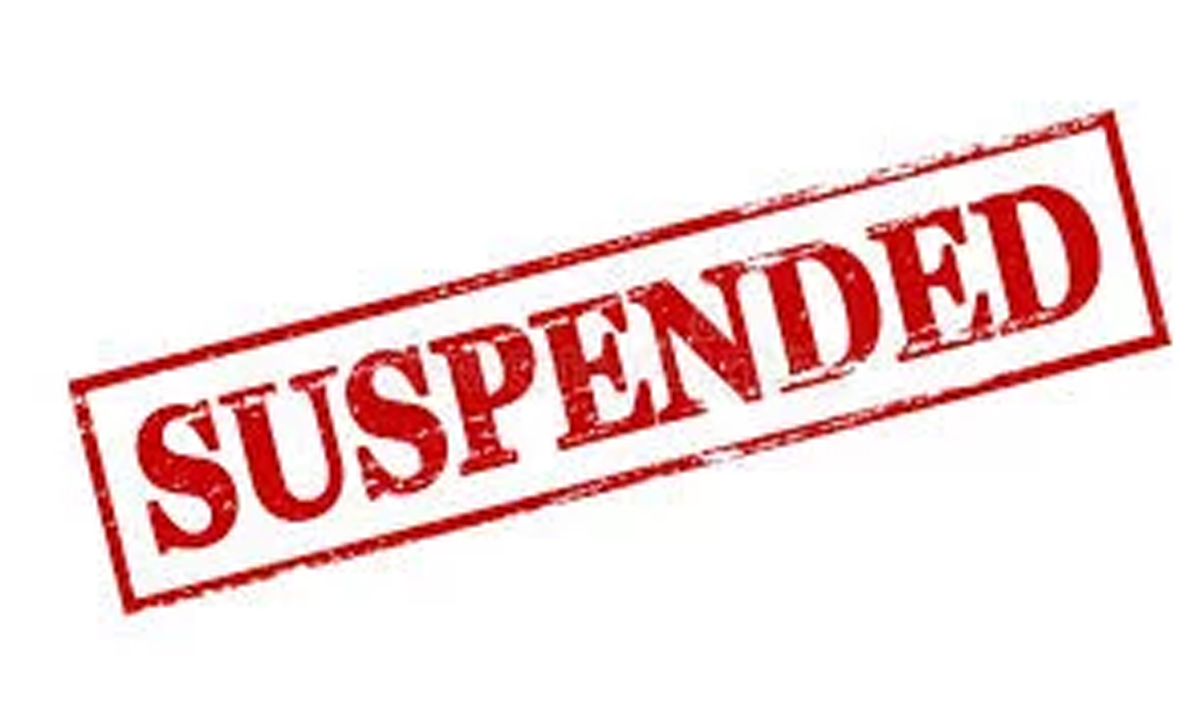 Suspension action on Tehsildar in-charge, departmental inquiry conducted