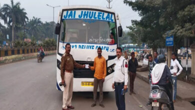 Action taken against bus drivers in Raipur for disrupting traffic