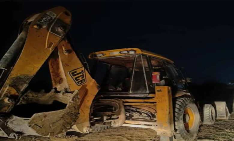 Illegal excavation of soil, JCB seized