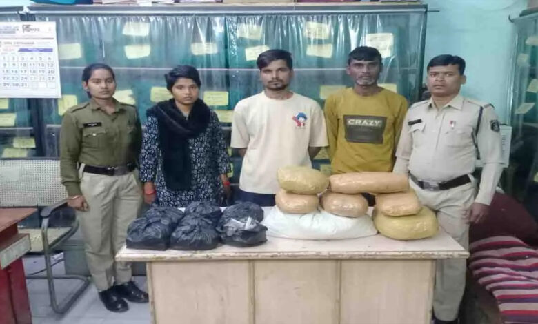 Ganja worth lakhs was sold near old age home, 2 youths including woman arrested