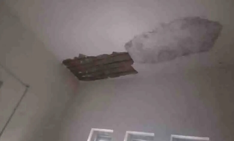 Fall ceiling collapses in Collectorate premises, watch video