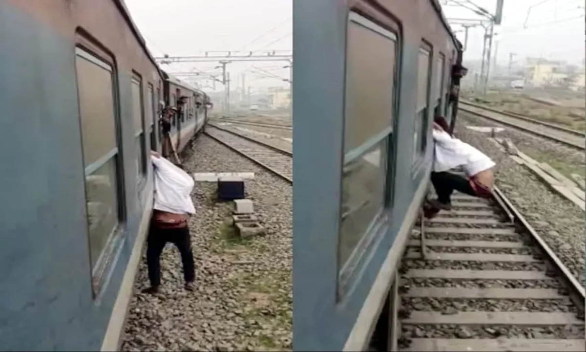 Passengers kept slapping in a moving train, hanged the thief from the train for several meters, see VIDEO…