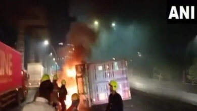 A massive fire broke out in a container, one person burnt alive