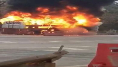 Massive fire breaks out in passenger bus, watch video