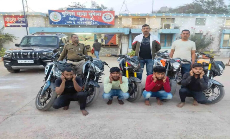 Crime registered against 4 stunt bikers and detained