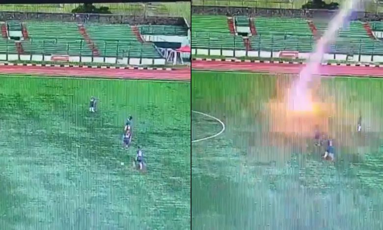 LIVE VIDEO of death, lightning fell on footballer during the match