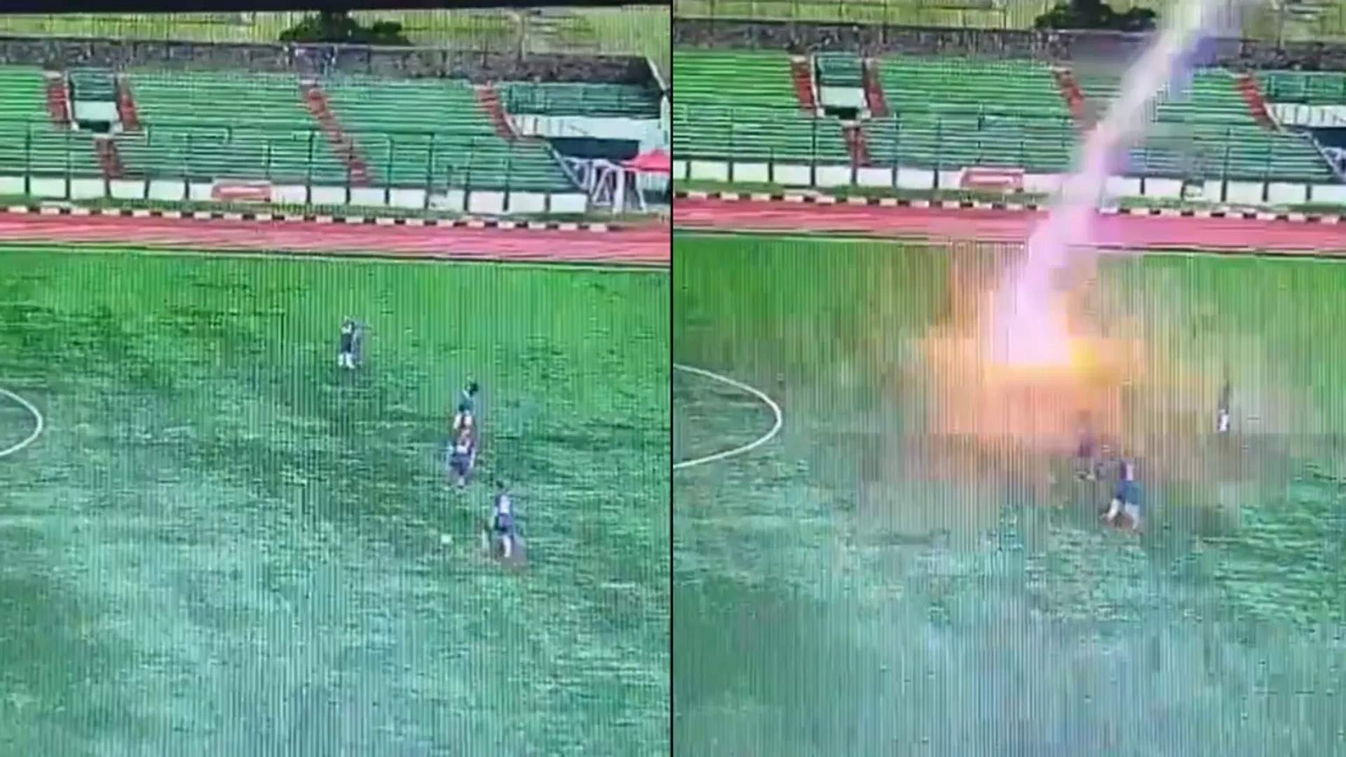 LIVE VIDEO of death, lightning fell on footballer during the match