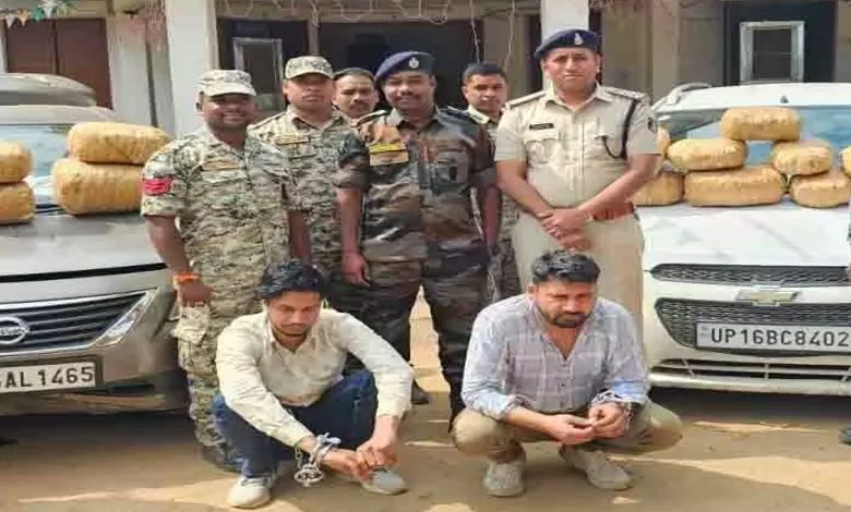 Ganja smuggling worth lakhs from Chhattisgarh