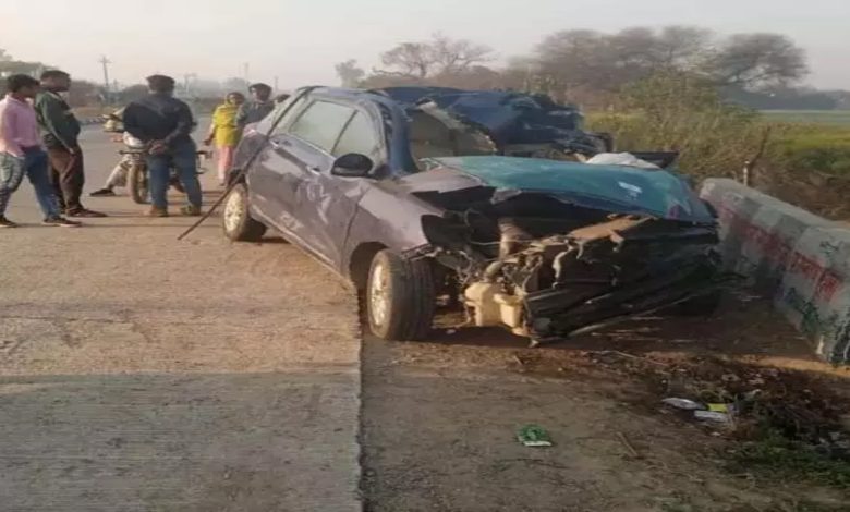 Car filled with candidates collides with dumper, one dead, nine injured