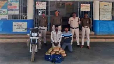 Ganja worth lakhs smuggled in bike, 2 smugglers arrested