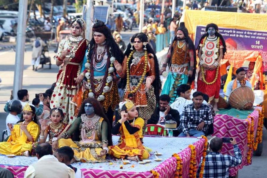 Impressive procession taken out on the eve of Maha Shivratri