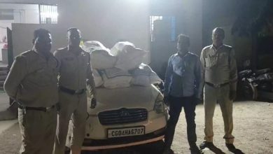 Ganja worth Rs 7 lakh 68 thousand seized from car in Raipur