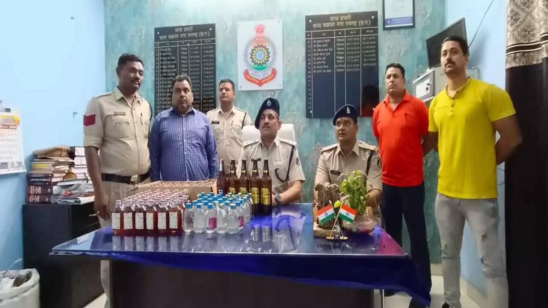 Police raid in dhaba adjacent to main road, liquor and beer seized