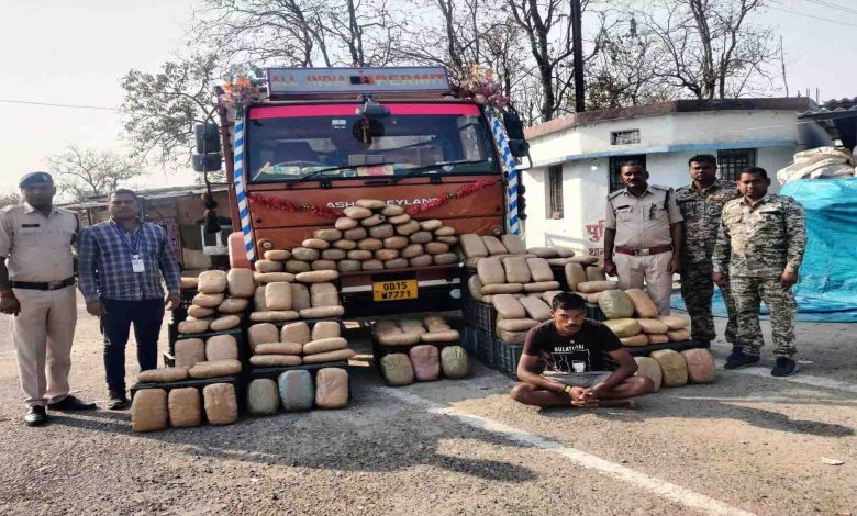 Ganja worth Rs 75 lakh seized from truck, hidden in vegetable cart