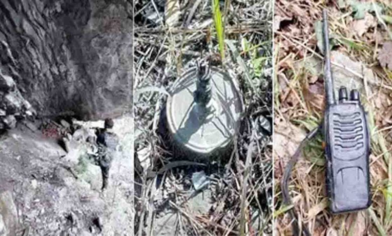 Security forces recovered IED and wireless sets in Surankote area of Poonch district on Sunday