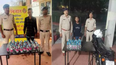 Mandir Hassaud police took action on liquor vendors, 2 arrested