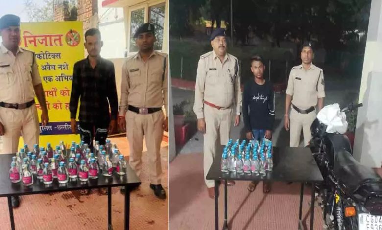 Mandir Hassaud police took action on liquor vendors, 2 arrested