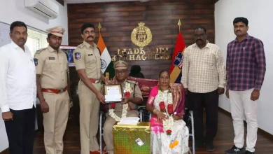 Retired police officers honored by District SP in Bhadradri Kothagudem