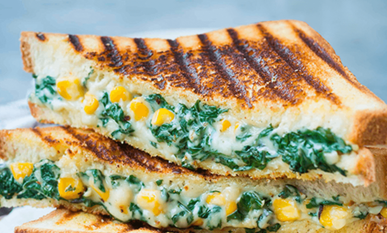 ,Spinach-corn sandwich, recipe,