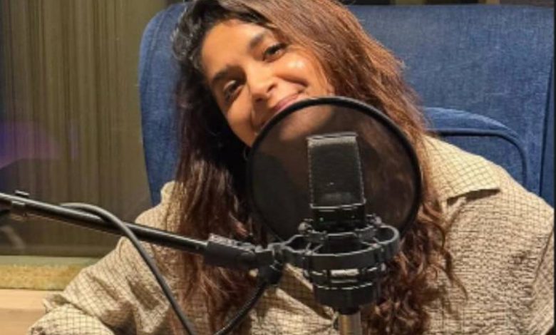 Keerthy Suresh shared a studio picture from her nine-hour dubbing session