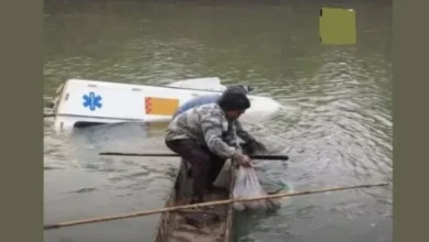 Two people died after an ambulance carrying a body fell into a river in Churachandpur, Manipur