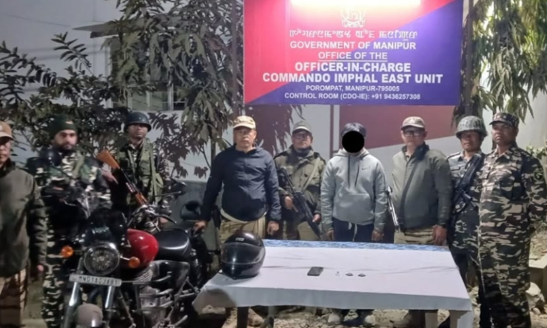 Manipur: Young man arrested on theft charges, paraded through the local market.