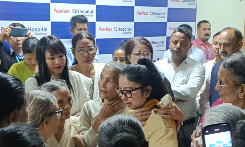 Assam: Elderly women receive free treatment at Peerless Hospital.
